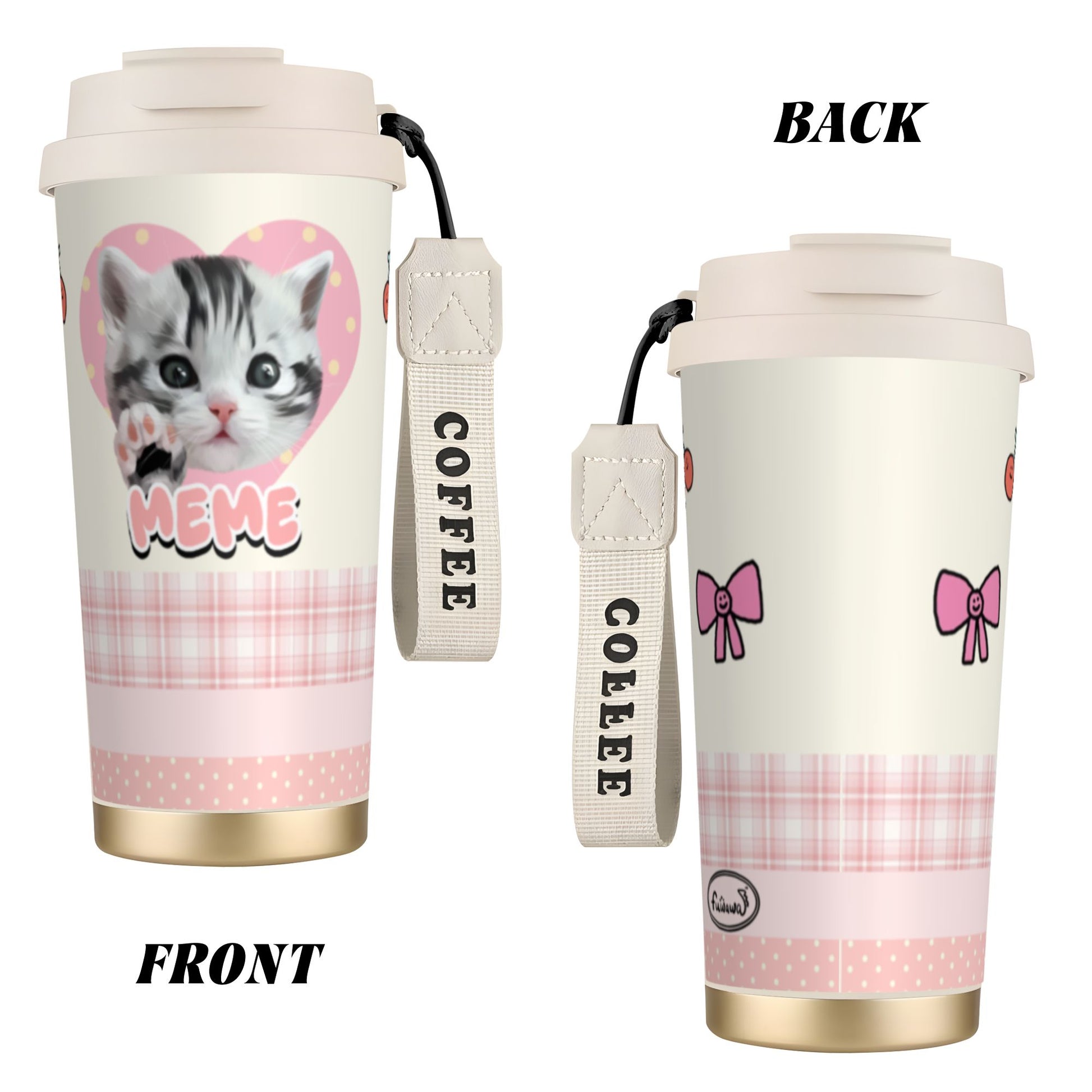 500ml Customized Stainless Coffee Cup | Pet Portrait Insulated Mug